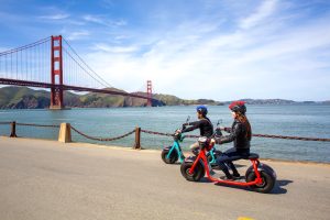 Elerctric Scooter Rentals with fully guide GoRiode tour to the Golden Gate Bridge