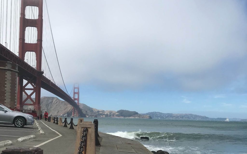 Karl the Fog creeps through the Golden Gate